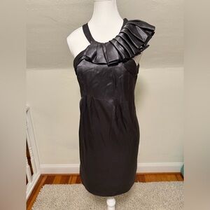 Ted Baker Black One-Shoulder Dress with Ruffle